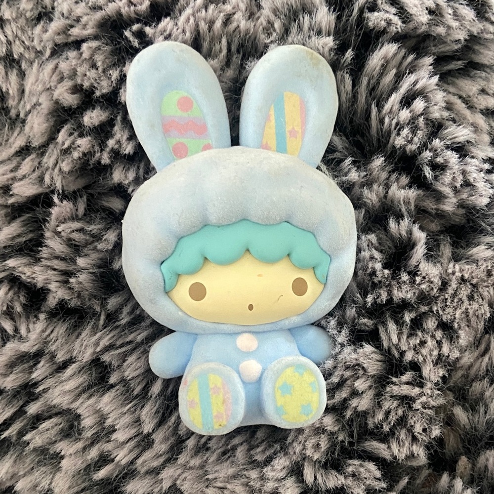 Flocked Lala Easter bunny sanrio figure